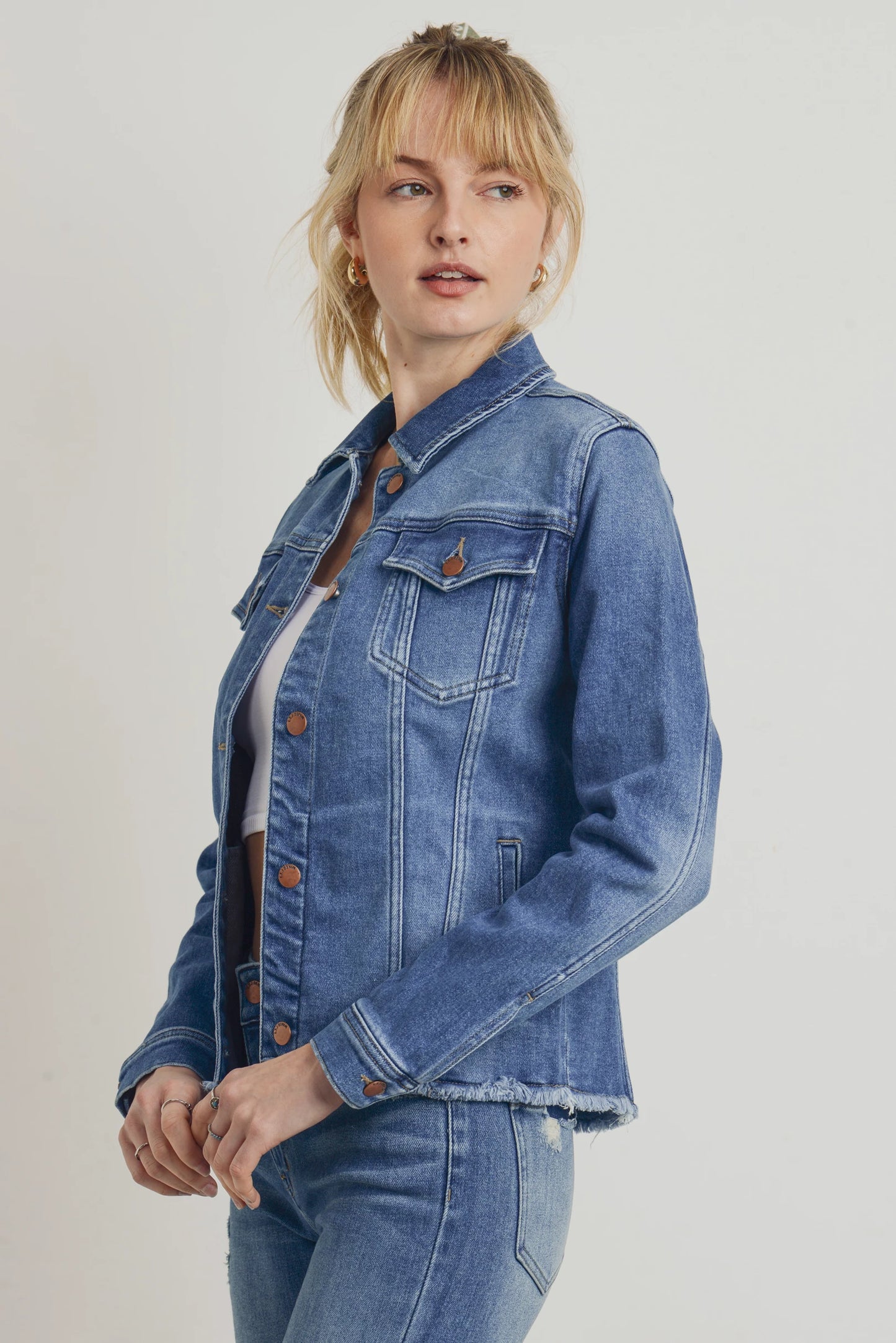 Trucker Frayed Hem Jacket