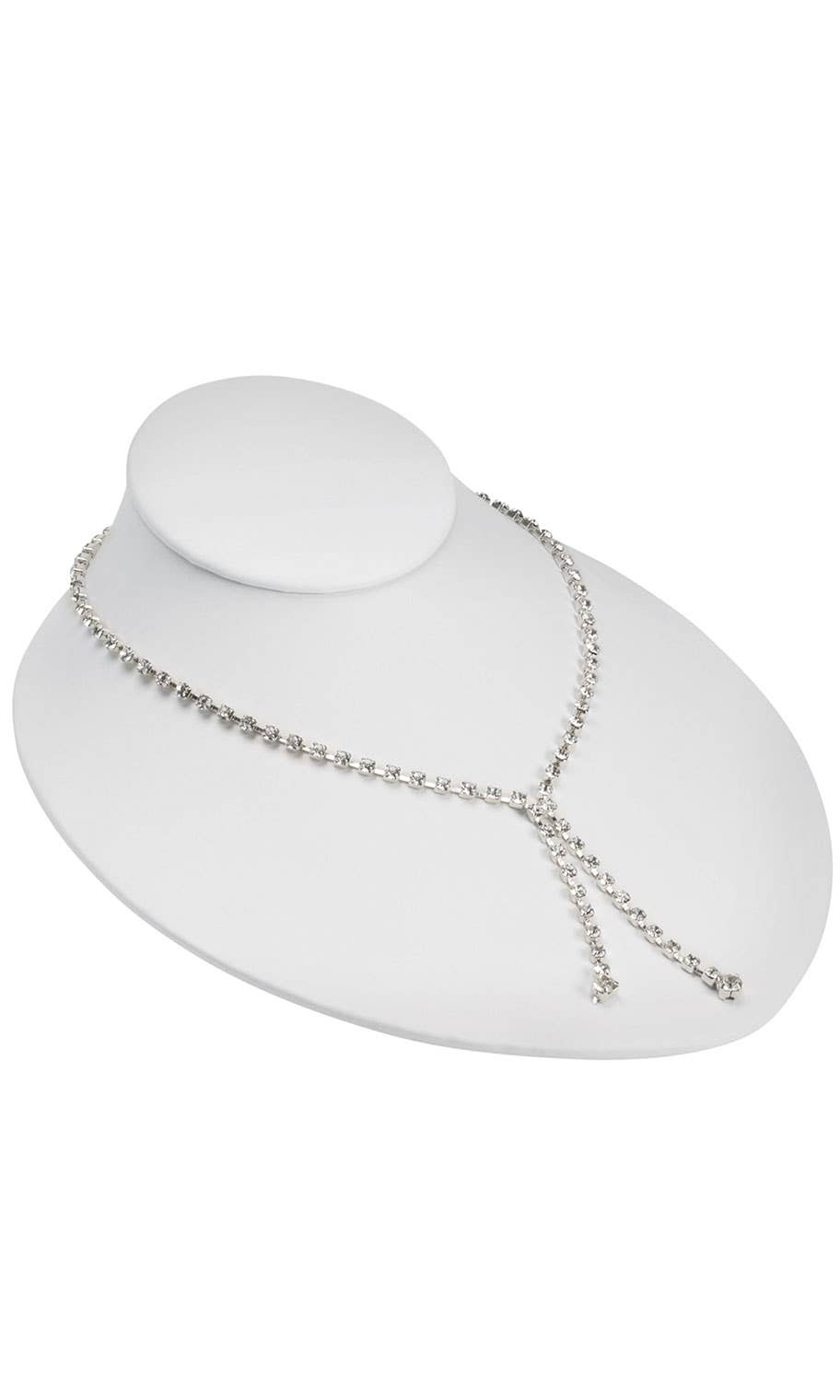 White Faux Leather Necklace Bust - 6 3/4”W x 8”H x 3 1/2"D
