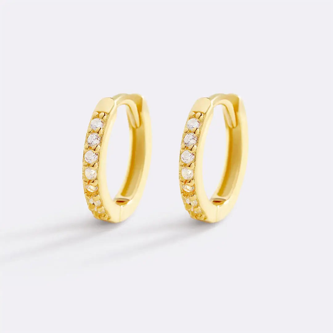 Pave Huggie Hoop Earrings