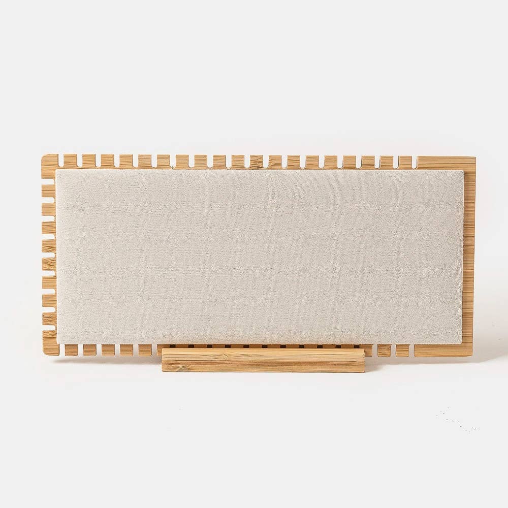 Elongated Wooden Rectangle Jewelry Display Stand