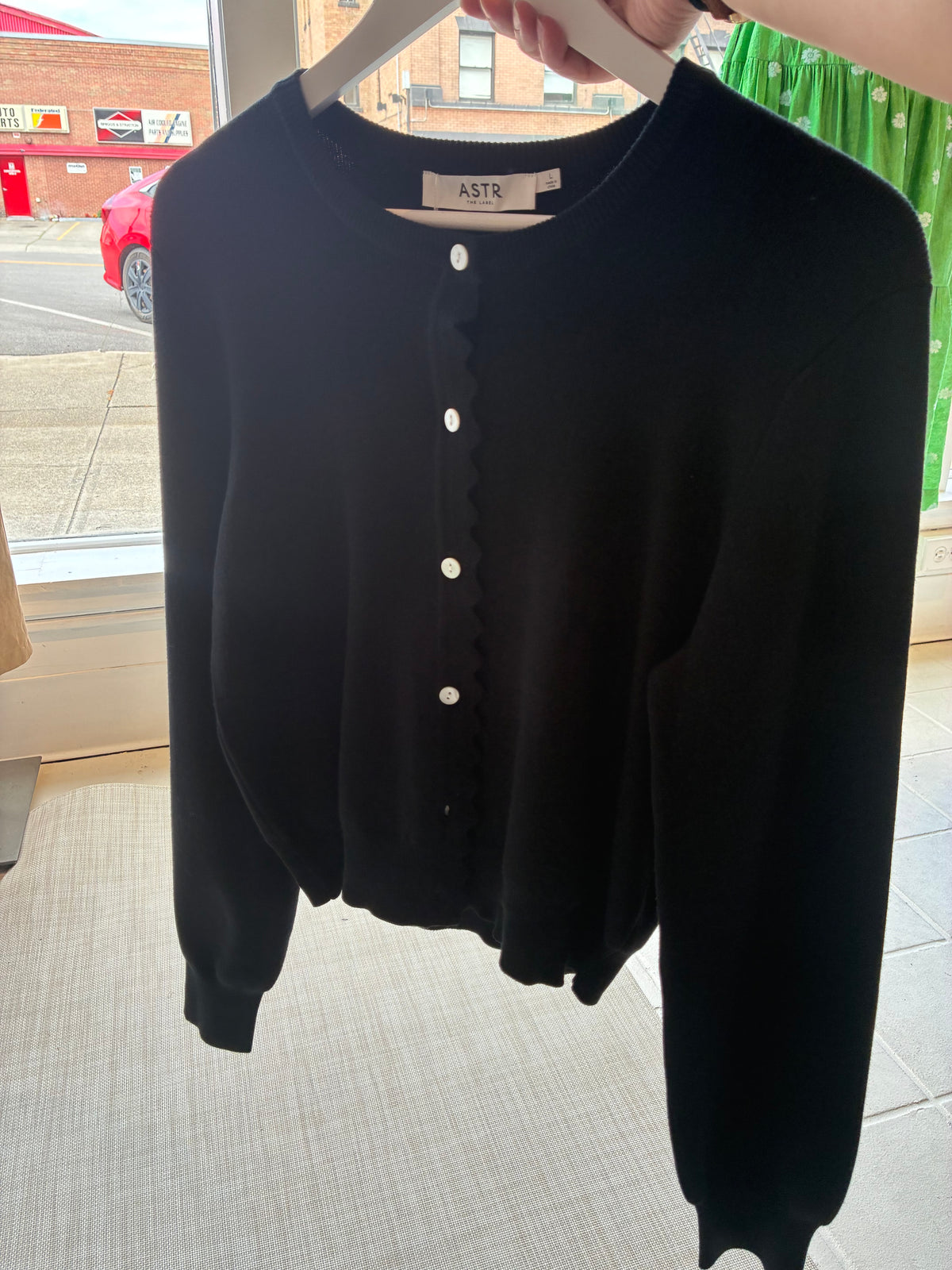 Scalloped Placket Cardigan