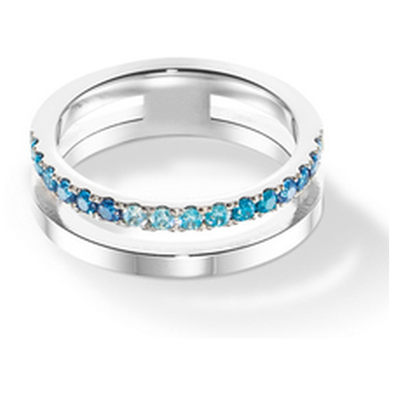 Blue topaz double ring