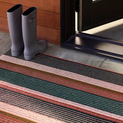 Chilewich doormat Pleat Stripe Shag Mats - Raspberry