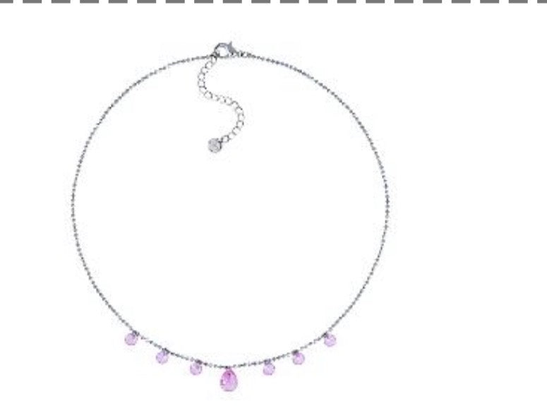 Rose Silver Tone Necklace