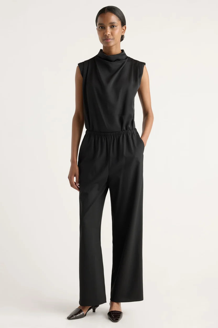 Allegra Gathered-Neck Sleeveless Blouse