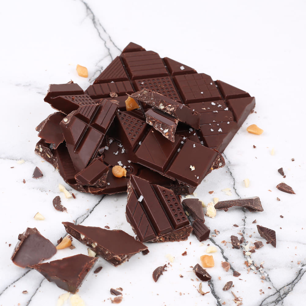 Choc des Français Dark Chocolate Bar with Almonds & Salted Caramel