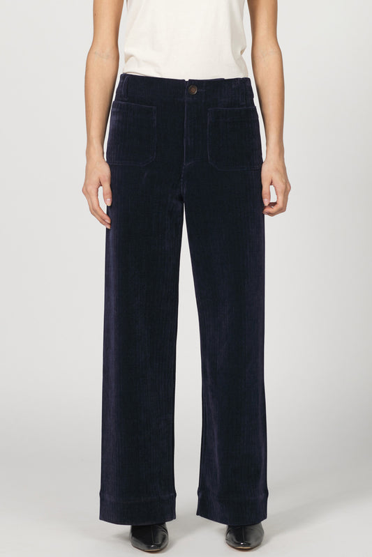 Audrey High-Rise Corduroy Pant - Black Iris
