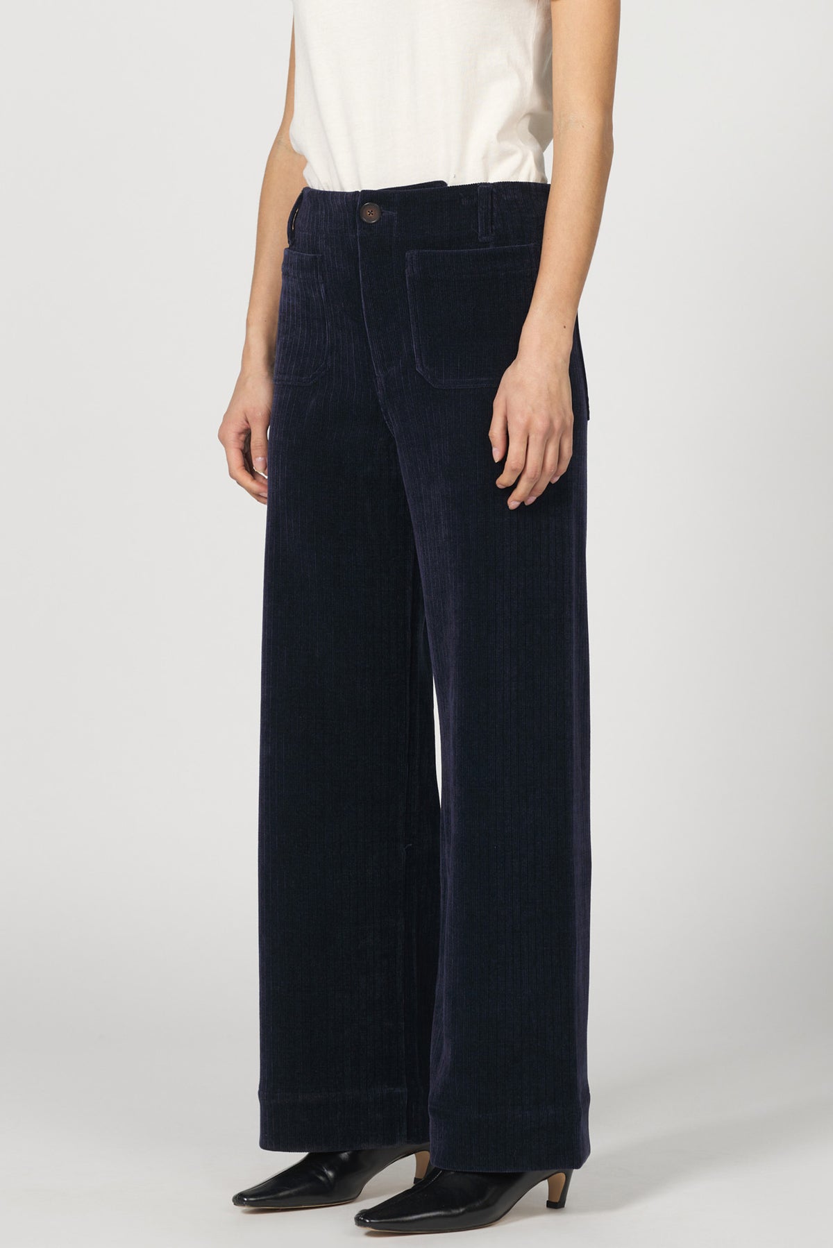 Audrey High-Rise Corduroy Pant - Black Iris