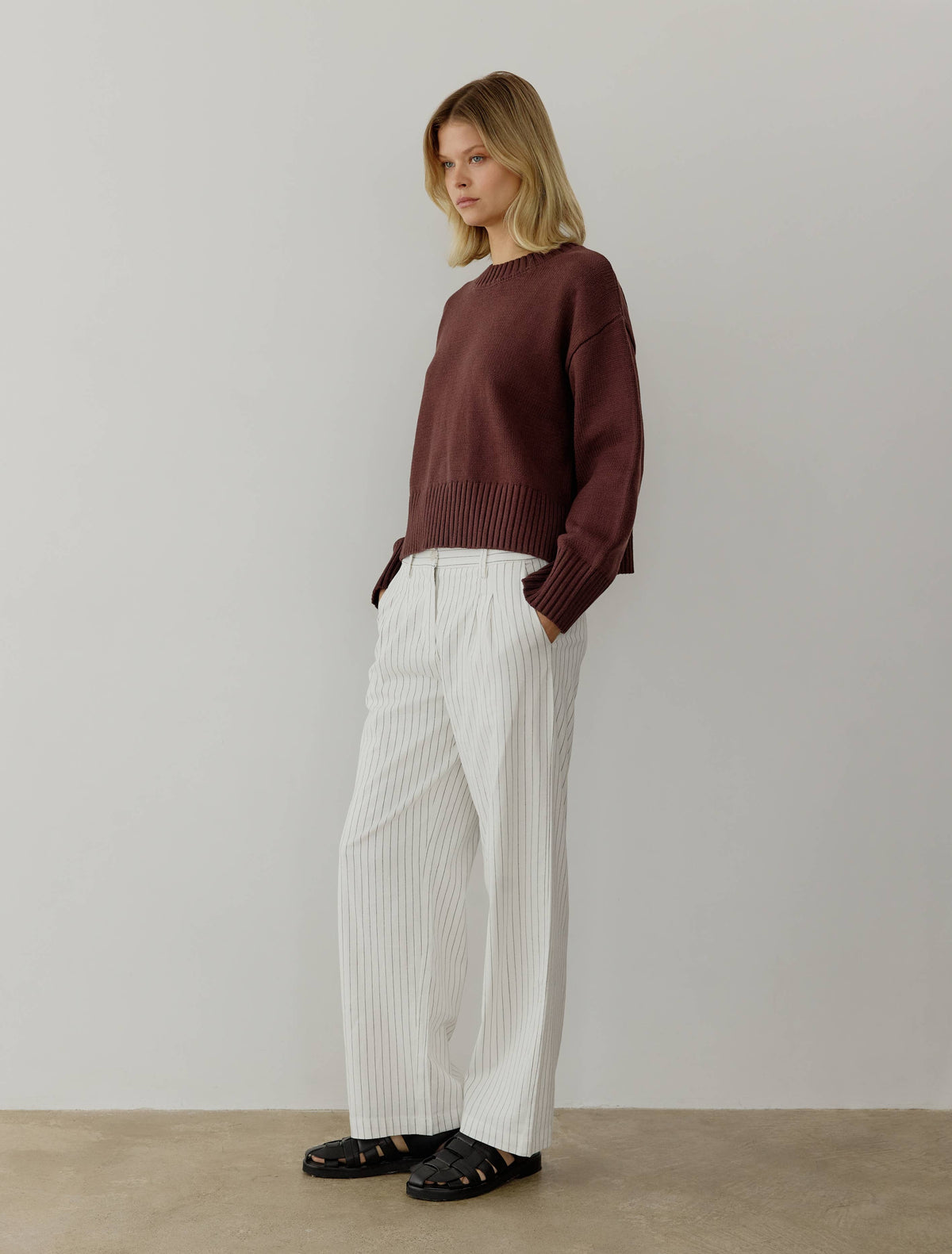 The Asher Sweater | Oversized Cropped Sweater: Yellow / LARGE