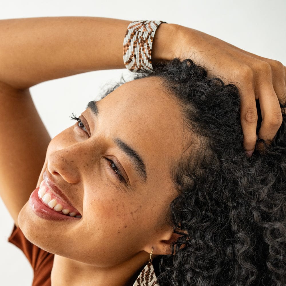 Brooklyn luxe beaded stretch bracelet – Zebra print