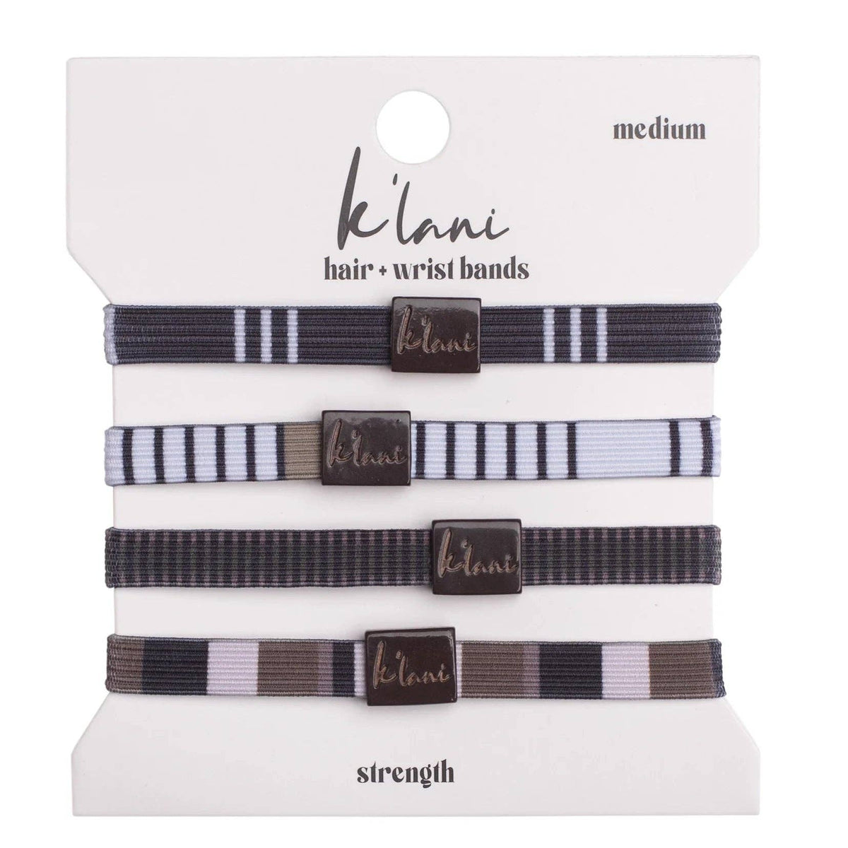 "Strength" Blacks, Greys and Whites Hair Tie Bracelets