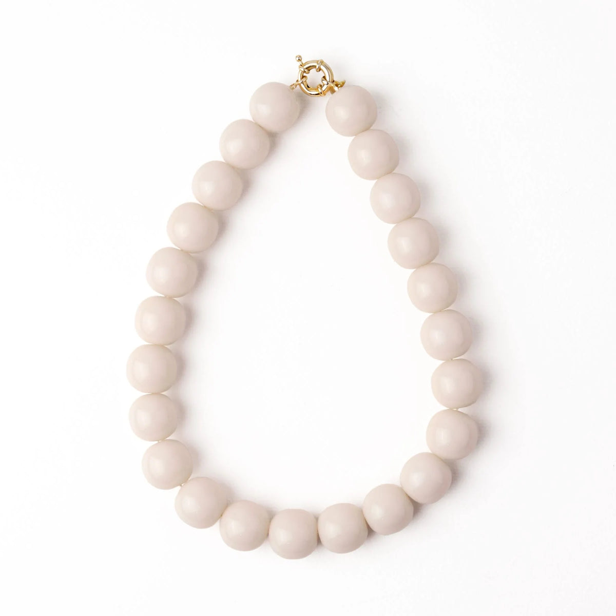 Iris large resin bead necklace milky white