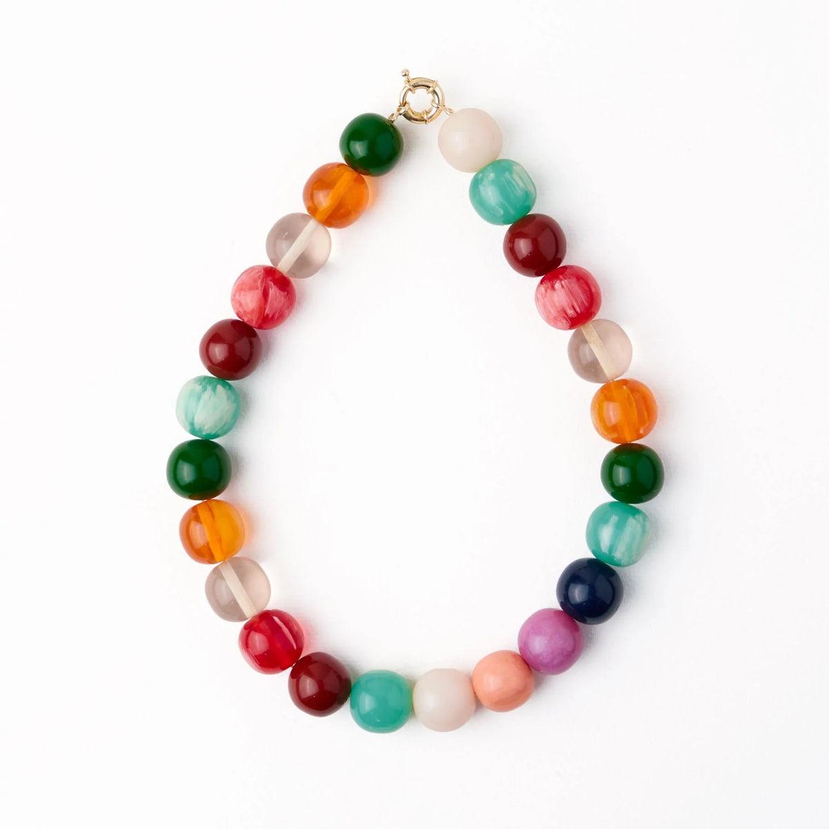 Iris large resin bead necklace multi