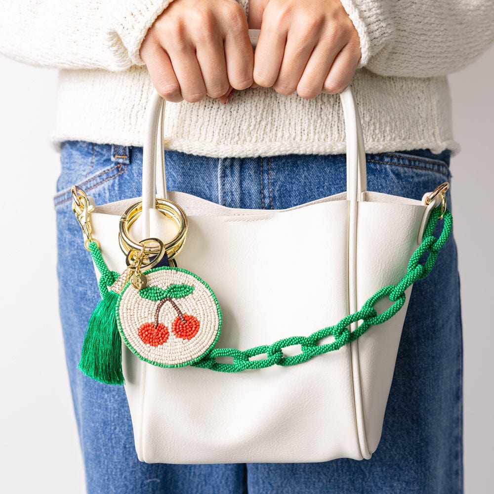 Kelsey cherries seed bead bag accessory key ring r