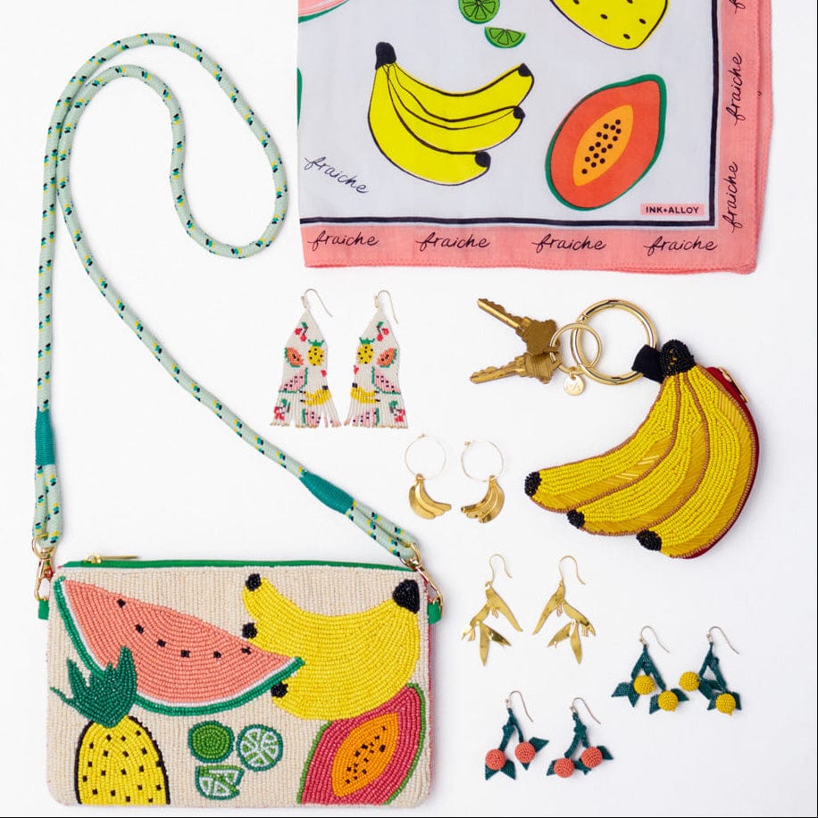 Loretta banana hoop earrings brass