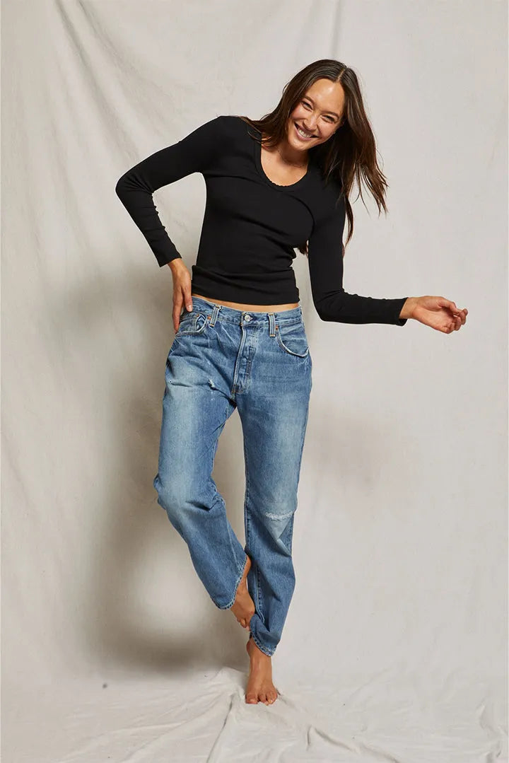 Robyn Luxe Rib Long Sleeve U-Neck