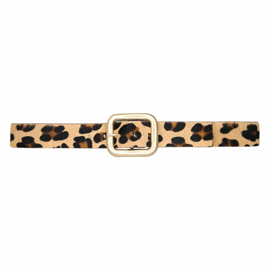 Tan Leopard w/ Gold Buckle Belt