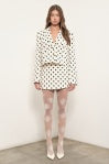 Polka Dot Boxy Cropped Blazer Jacket