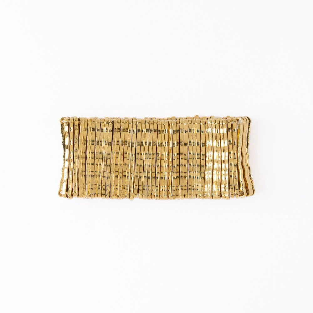 Winnie wide brass stretch bracelet – Gold