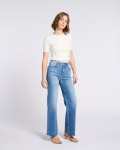 Paola A-Line Scissor Hem Wide Leg Jean - Medium