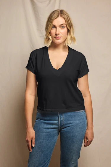 Alanis Recycled Cotton V-Neck Tee