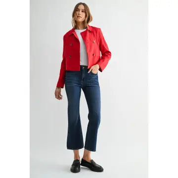 Sicily Cropped Flare - Dark Wash