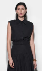 Oren Poplin Sleeveless Shirt With Elasticised Hem