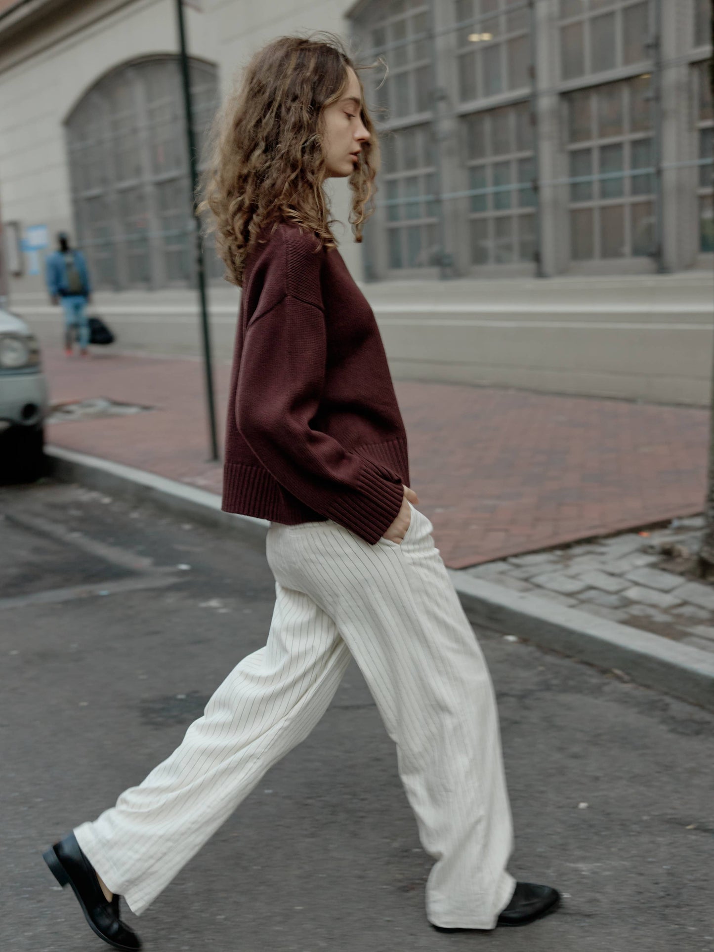 The Asher Sweater | Oversized Cropped Sweater: Yellow / LARGE