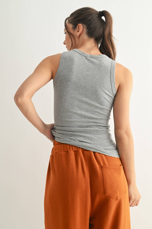 Essential Micro-Ribbed Athleisure Tank Top