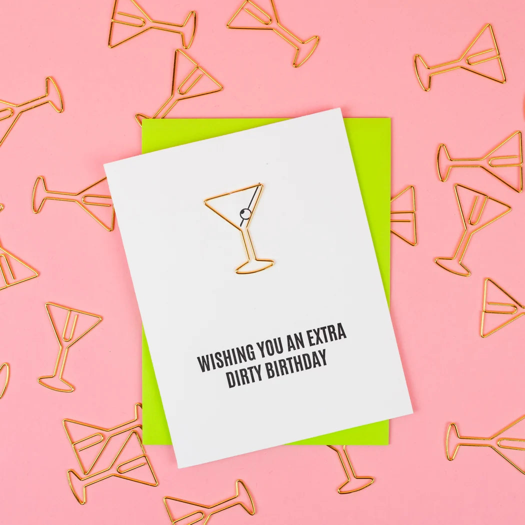 Extra Dirty Martini Birthday - Paper Clip Card