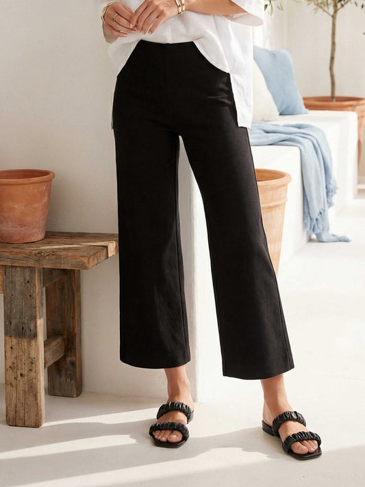 Wide-Leg Cropped Pants