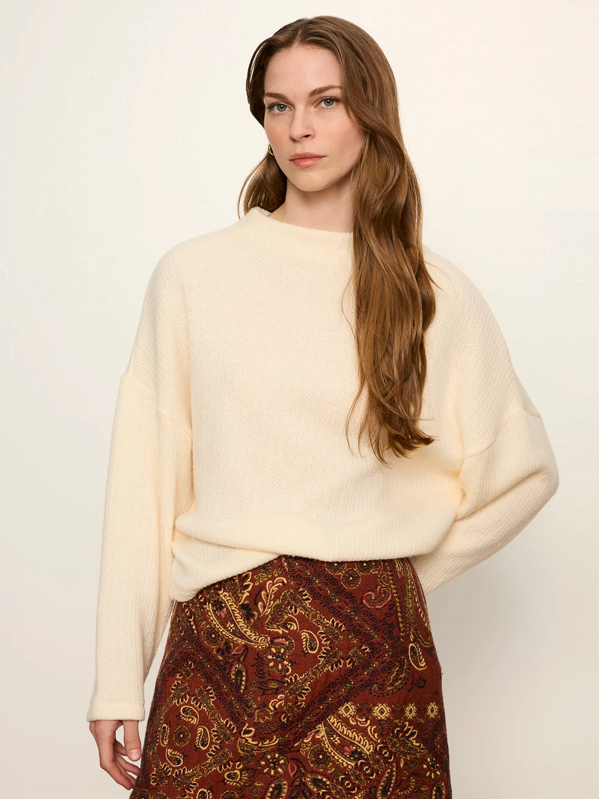 Ribbed Dolman Sweatshirt