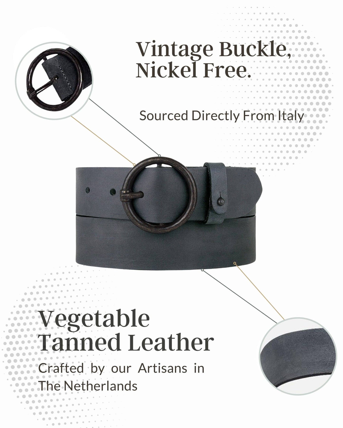 Pip | Vintage Full-Grain Leather Belt for Women