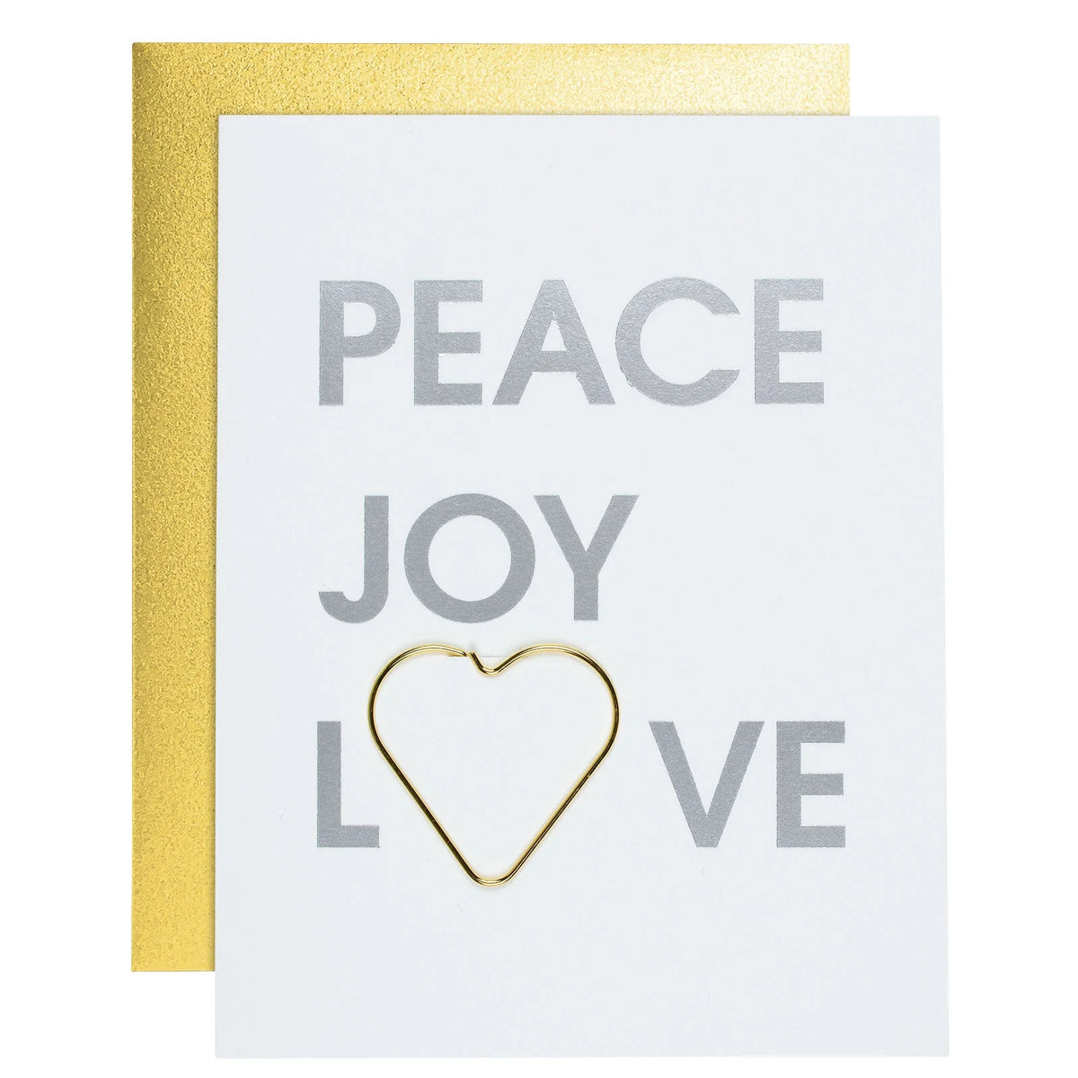 Peace Joy Love - Heart Paper Clip Card