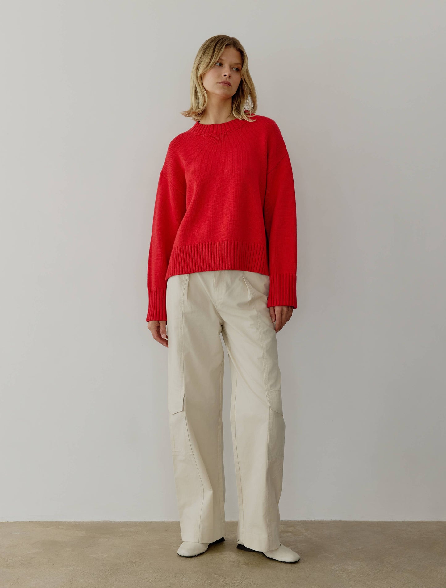 The Asher Sweater | Oversized Cropped Sweater: Yellow / MEDIUM