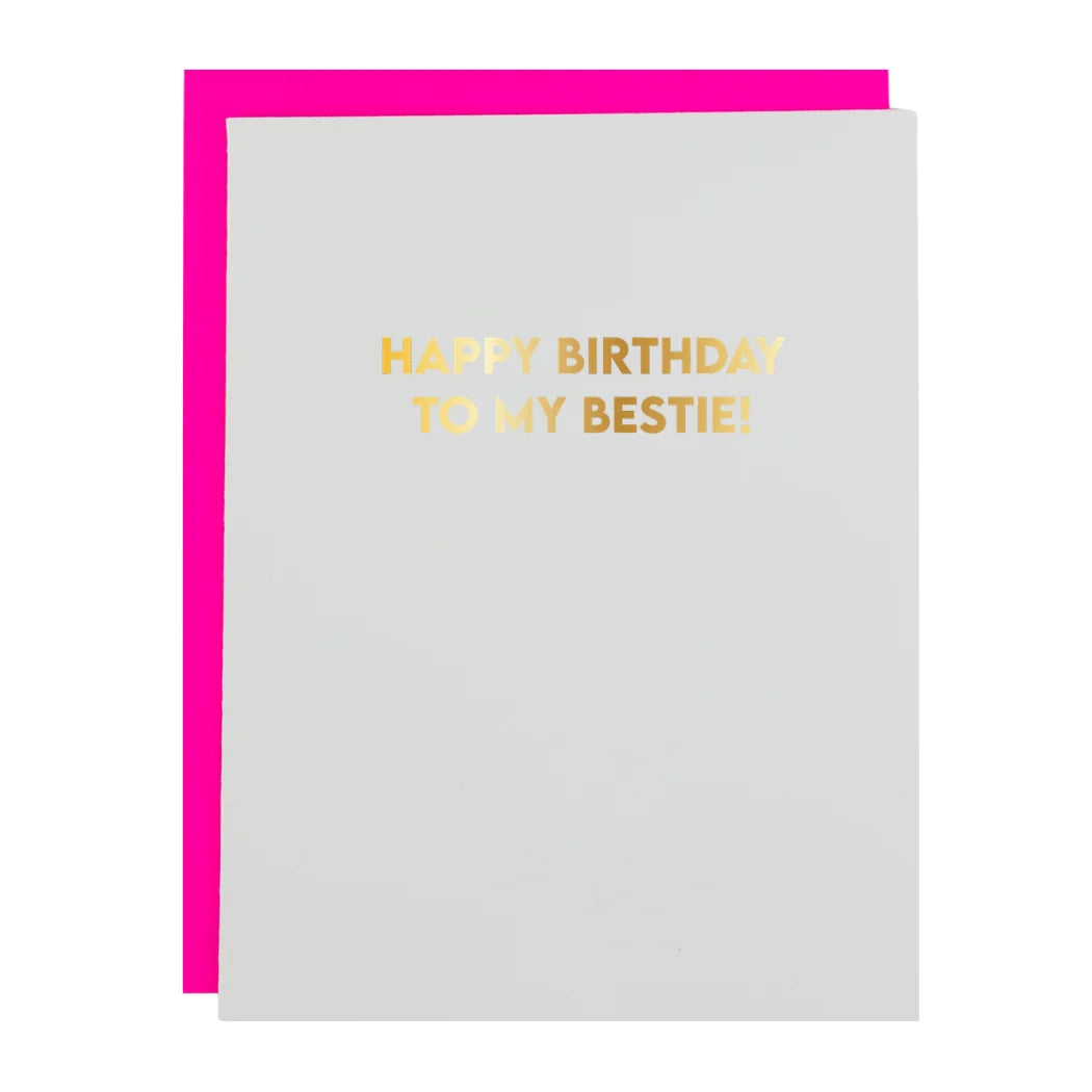 Happy Birthday To My Bestie - Letterpress Card