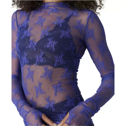 Free People Lady Lux Layering Top - Blue Beam