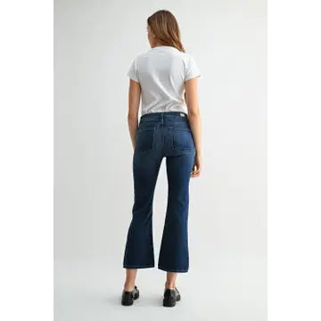 Sicily Cropped Flare - Dark Wash
