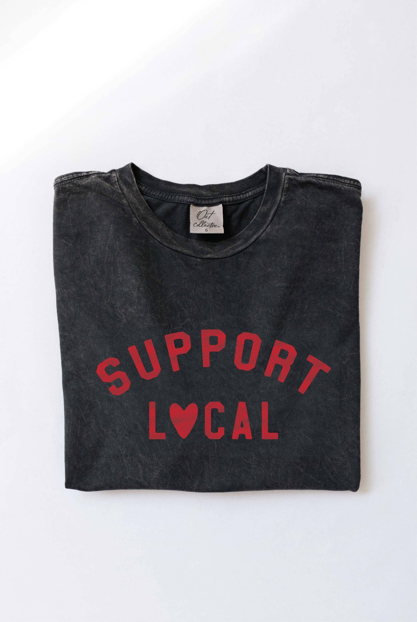 SUPPORT LOCAL Mineral Washed Graphic Top