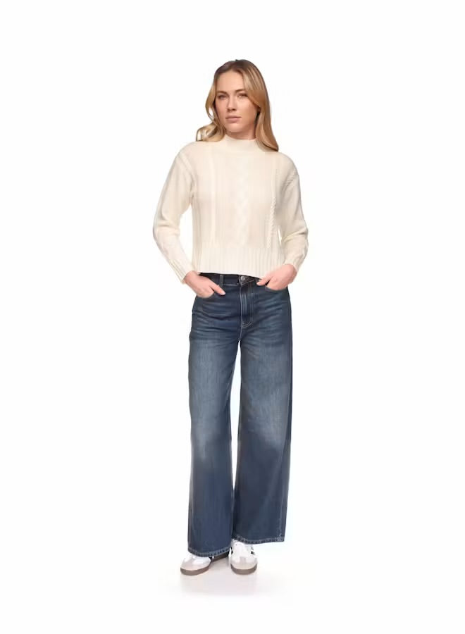 Lillian Cable Crew - Merino 30% Cashmere