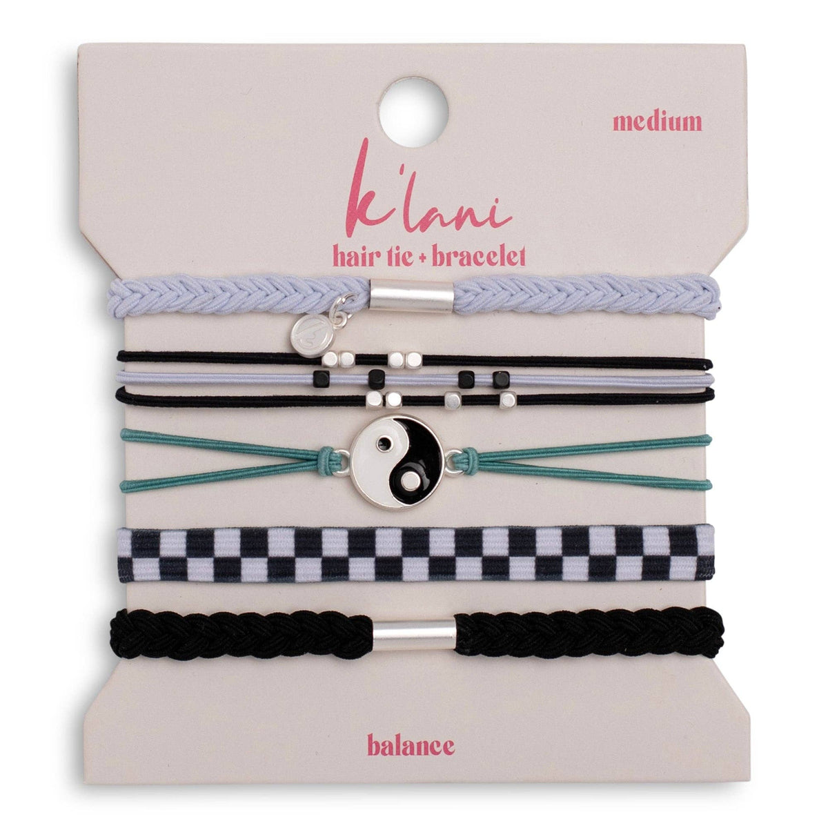 "Balance" Black & White Yin Yang Hair Tie Bracelets