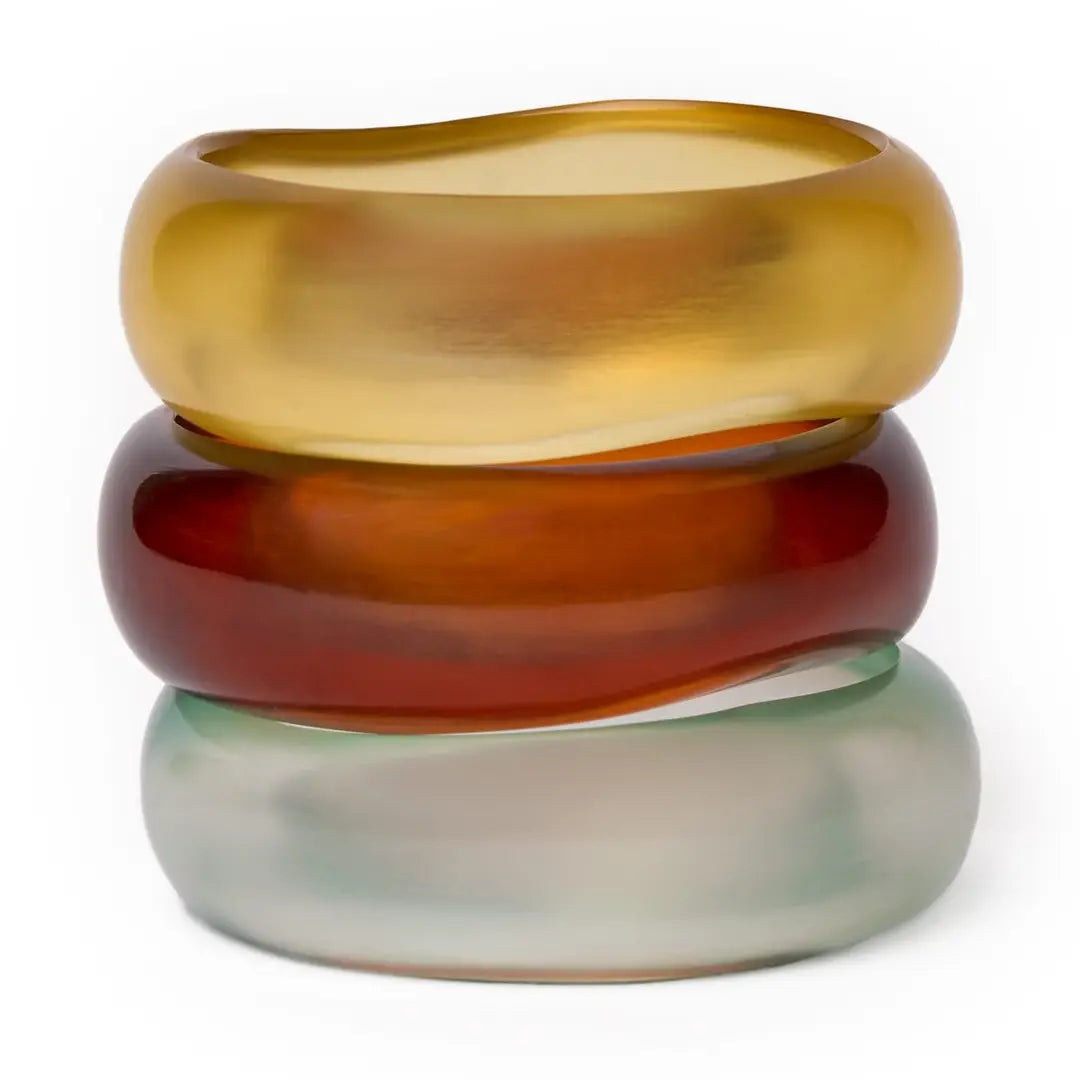 Esther Resin Bangle Set of 3 - Citron and Sage
