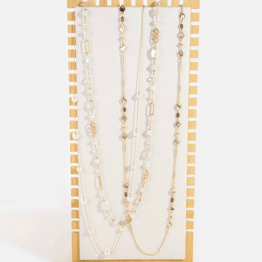 Elongated Wooden Rectangle Jewelry Display Stand