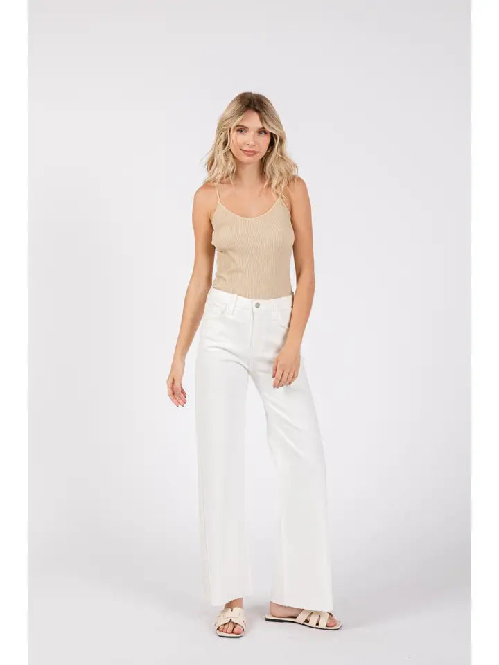 Paola A-Line Scissor Cut Wide Leg Jean