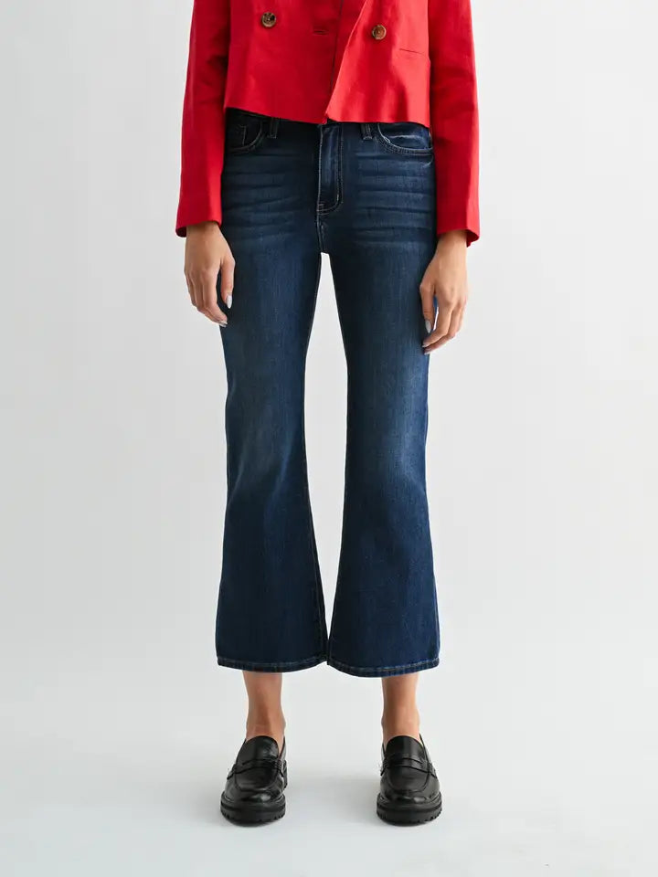 Sicily Cropped Flare - Dark Wash