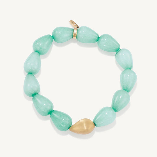 Samui Beaded Bracelet - Gold - Banyan Green