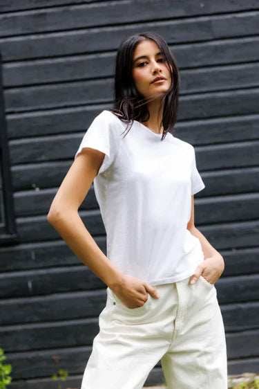 Lisa Recycled Cotton Slim Crew Tee