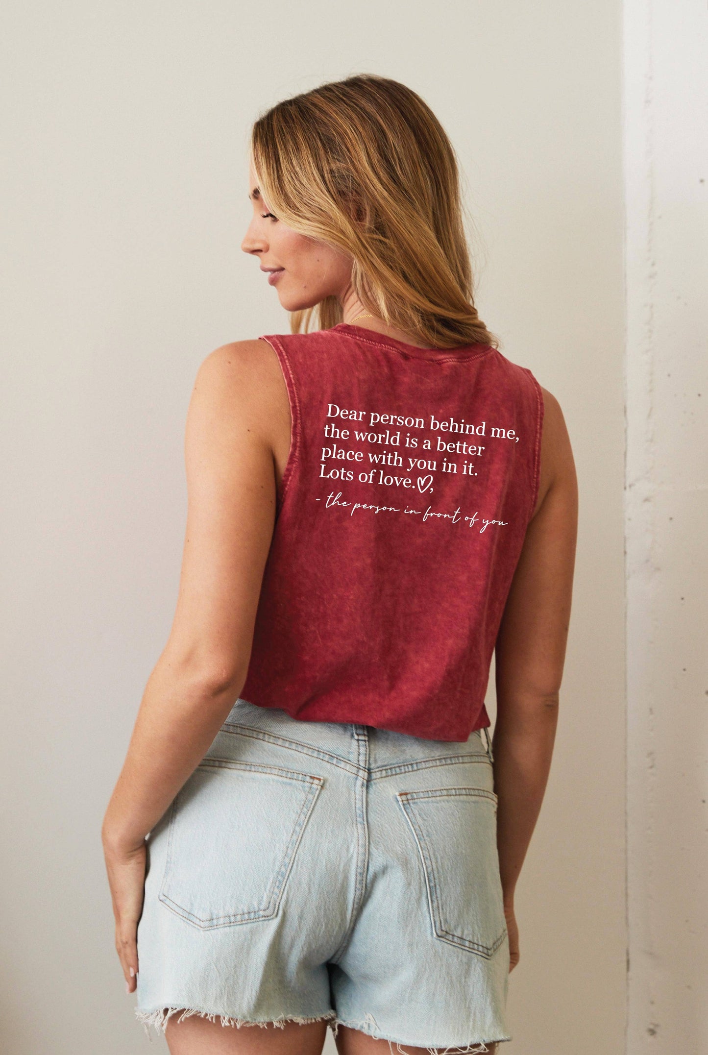 BE KIND Front & Back Mineral Graphic Tank Top