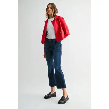 Sicily Cropped Flare - Dark Wash