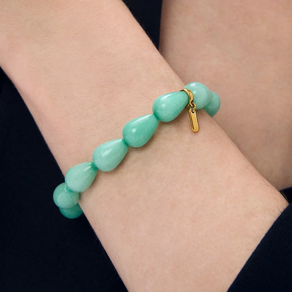 Samui Beaded Bracelet - Gold - Banyan Green